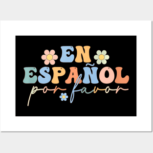 Groovy Maestra Spanish Teacher Bilingual Women Posters and Art